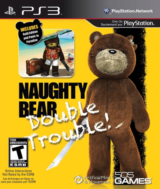 Naughty Bear Double Trouble box art for Playstation 3